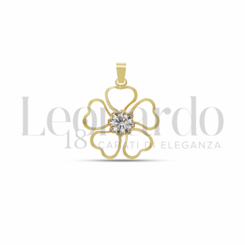 con Zircone bianco in Oro Giallo da 0,7gr.
