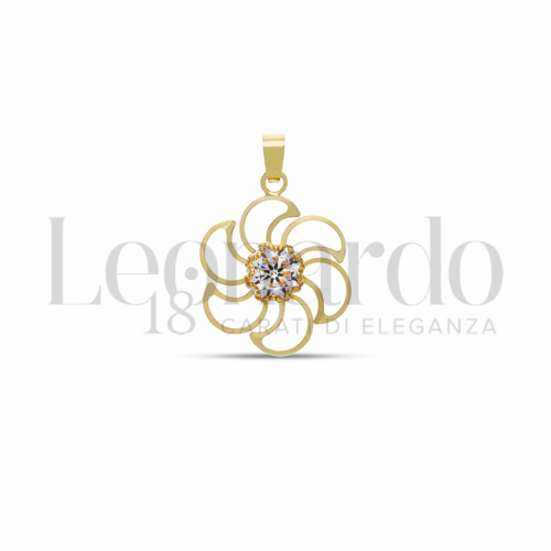 con Zircone bianco in Oro Giallo da 0,7gr.