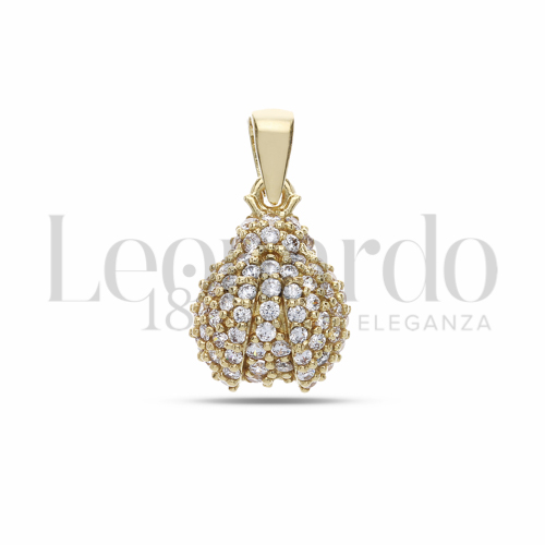 con Zircone bianco in Oro Giallo da 1,5gr.