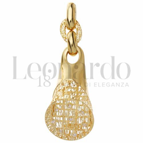 con Zircone bianco in Oro Giallo da 10,1gr.