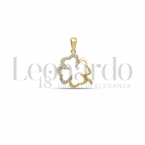 Set Collana E Bracciale Con Quadrifoglio Portafortuna - Gioielli Donna Placcati Oro 14K. Eleganza Per Matrimoni, Feste E Occasioni Speciali.