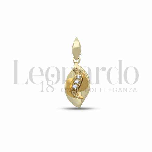 con Zircone bianco in Oro Giallo da 0,8gr.