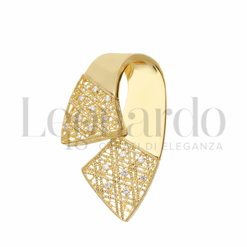 con Zircone bianco in Oro Giallo da 8gr.