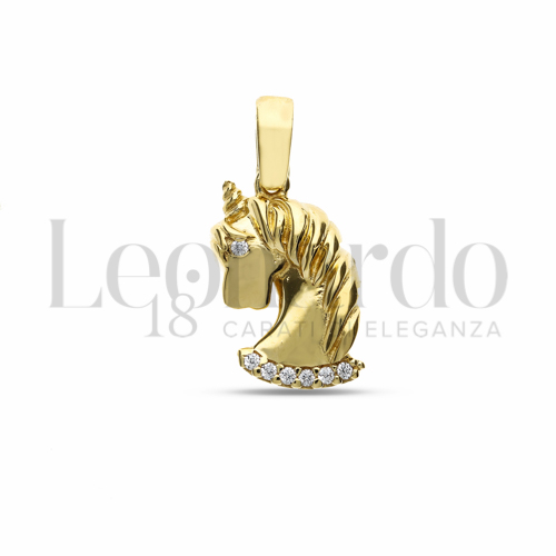 con Zircone bianco in Oro Giallo da 1,7gr.