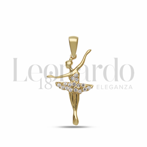 con Zircone bianco in Oro Giallo da 1,1gr.
