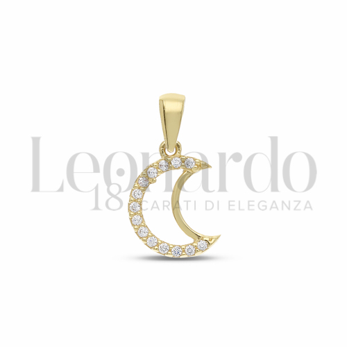 con Zircone bianco in Oro Giallo da 0,8gr.