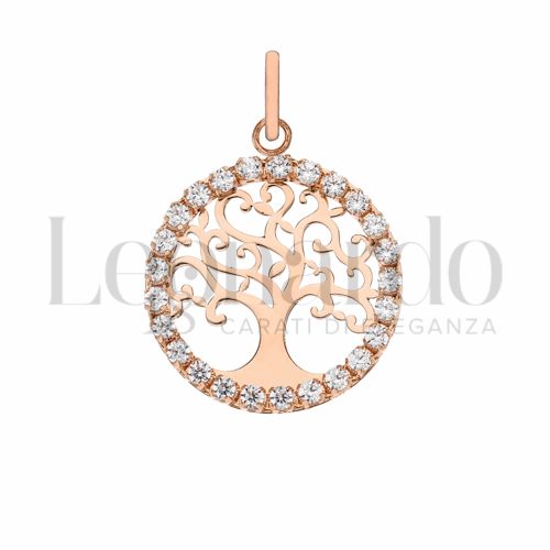 1° Misura con Zircone bianco in Oro Rosa da 1,1gr.