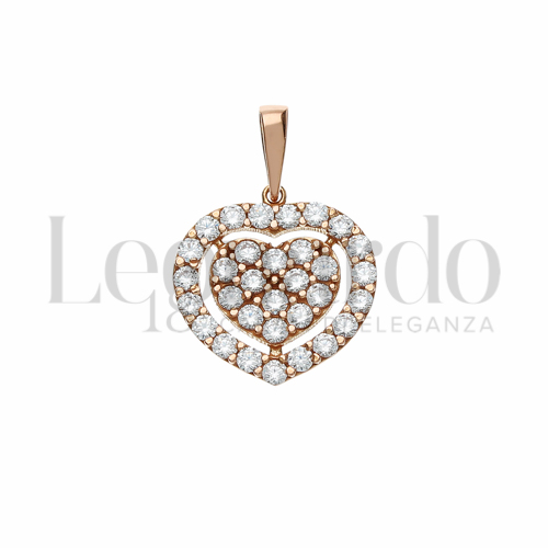 con Zircone bianco in Oro Rosa da 1,2gr.