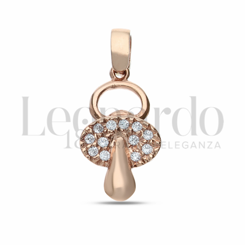 con Zircone bianco in Oro Rosa da 1,7gr.