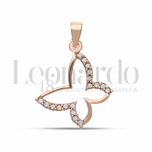2° Misura con Zircone bianco in Oro Rosa da 1,5gr.