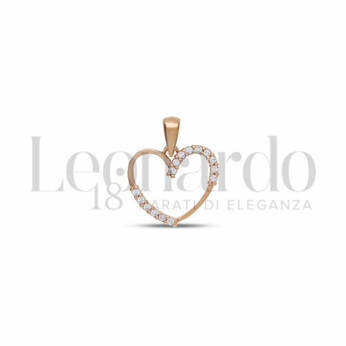 2° Misura con Zircone bianco in Oro Rosa da 1,1gr.