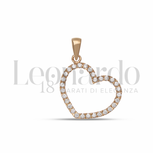 con Zircone bianco in Oro Rosa da 1,4gr.