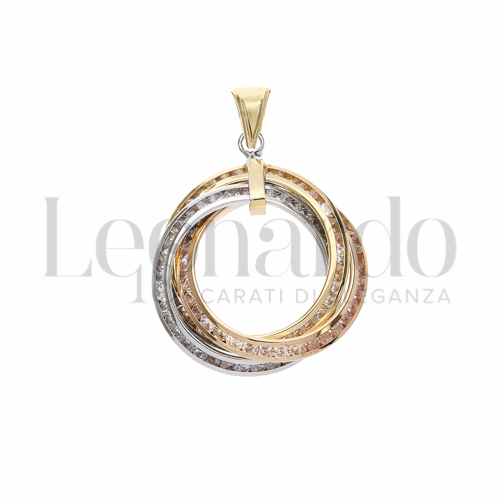 con Zircone bianco in Oro Giallo, Oro Bianco e Oro Rosa da 2,6gr.