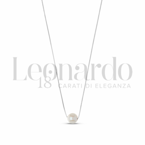 5,50 mm con Perla in Oro Bianco da 1gr.