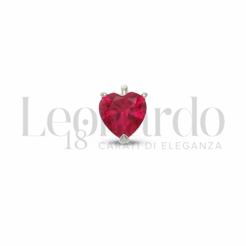 2° Misura con Pietra rossa in Oro Bianco da 0,5gr.