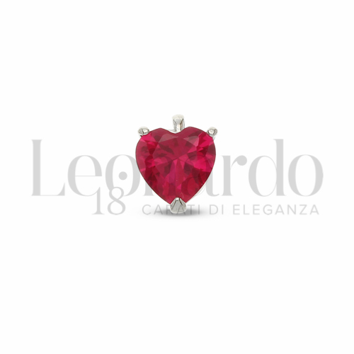 3° Misura con Pietra rossa in Oro Bianco da 0,8gr.