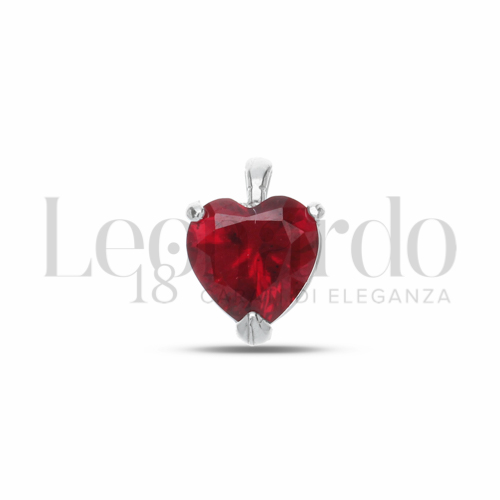 1° Misura con Pietra rossa in Oro Bianco da 0,4gr.