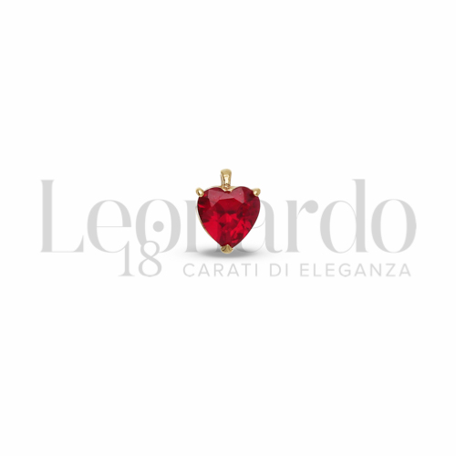 1° Misura con Pietra rossa in Oro Giallo da 0,4gr.