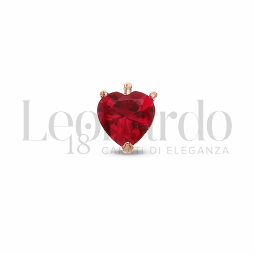 3° Misura con Pietra rossa in Oro Rosa da 0,8gr.