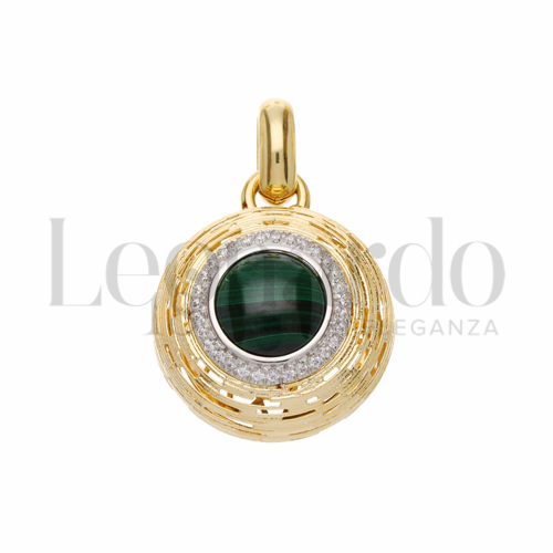 con Pietra verde in Oro Giallo e Oro Bianco da 9,1gr.