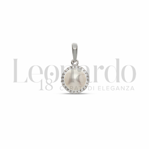 con Perla & Zirconi bianchi in Oro Bianco da 1,5gr.