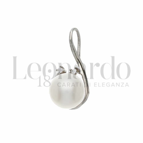 con Perla & Zirconi bianchi in Oro Bianco da 1,6gr.