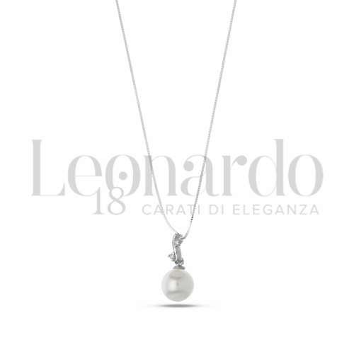 7,50 mm con Perla & Zirconi bianchi in Oro Bianco da 1,9gr.