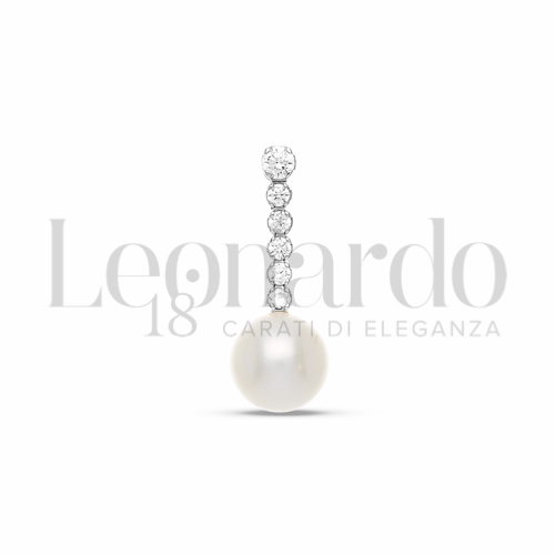 1° Misura con Perla & Zirconi bianchi in Oro Bianco da 1,7gr.