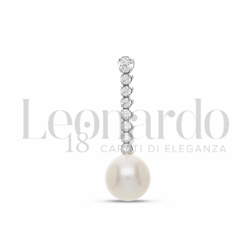 2° Misura con Perla & Zirconi bianchi in Oro Bianco da 1,9gr.
