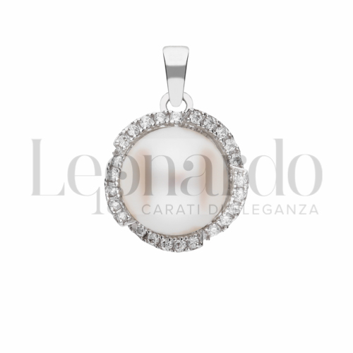 con Perla & Zirconi bianchi in Oro Bianco da 1,8gr.