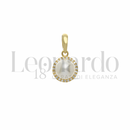 con Perla & Zirconi bianchi in Oro Giallo da 1,4gr.