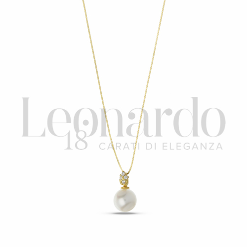 7,50 mm con Perla & Zirconi bianchi in Oro Giallo da 1,9gr.