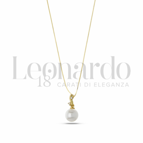 7,50 mm con Perla & Zirconi bianchi in Oro Giallo da 1,8gr.