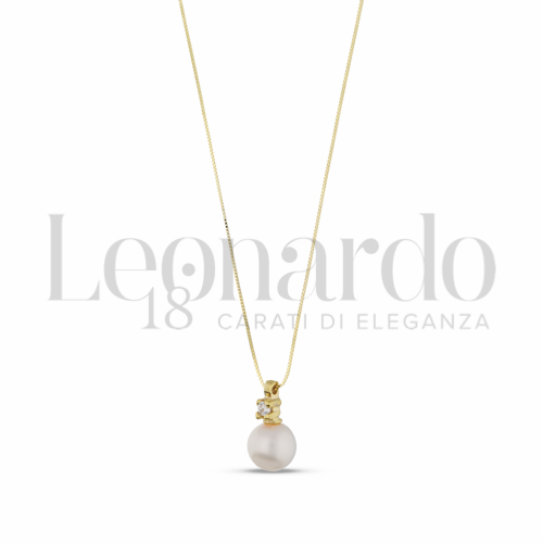 7,00 mm con Perla & Zirconi bianchi in Oro Giallo da 1,6gr.