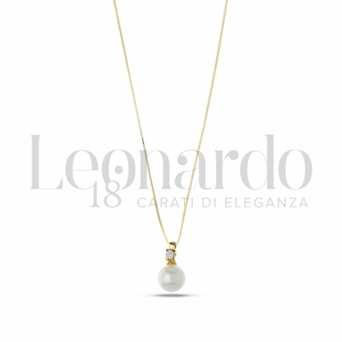 6,00 mm con Perla & Zirconi bianchi in Oro Giallo da 1,6gr.