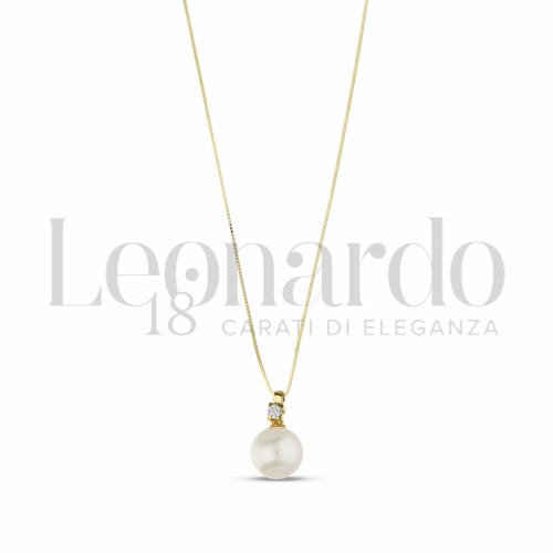 7,50 mm con Perla & Zirconi bianchi in Oro Giallo da 1,8gr.
