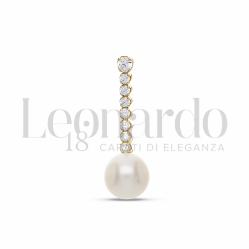 2° Misura con Perla & Zirconi bianchi in Oro Giallo da 1,9gr.