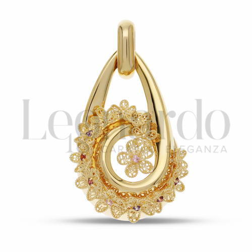 con Zircone rosa Light in Oro Giallo da 8,1gr.