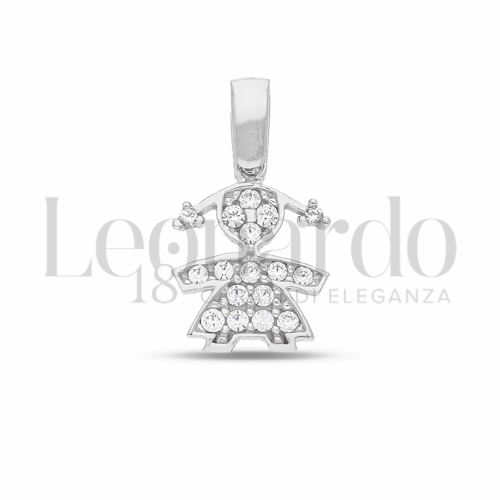 1° Misura con Pavé di zirconi bianchi in Oro Bianco da 1gr.