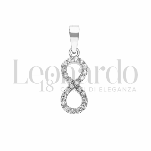 con Pavé di zirconi bianchi in Oro Bianco da 0,6gr.