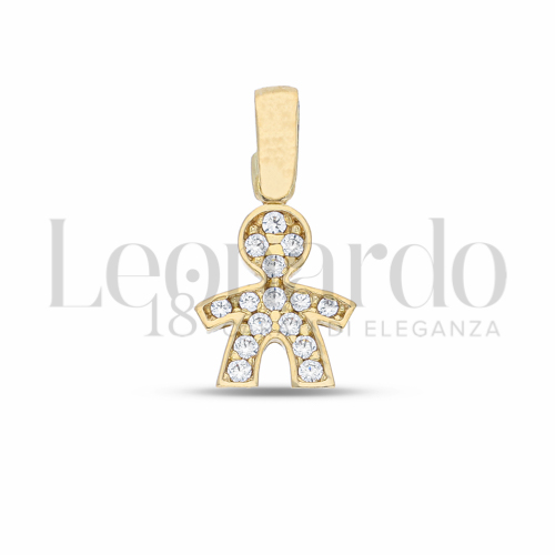 1° Misura con Pavé di zirconi bianchi in Oro Giallo da 0,9gr.