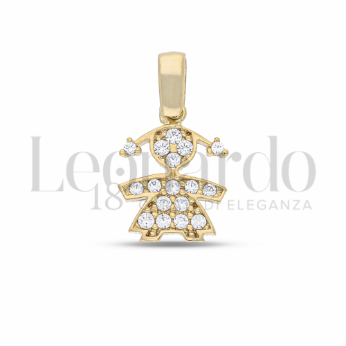 1° Misura con Pavé di zirconi bianchi in Oro Giallo da 1,1gr.