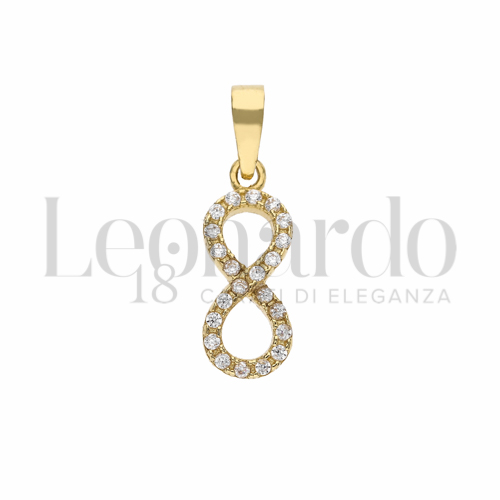con Pavé di zirconi bianchi in Oro Giallo da 0,6gr.