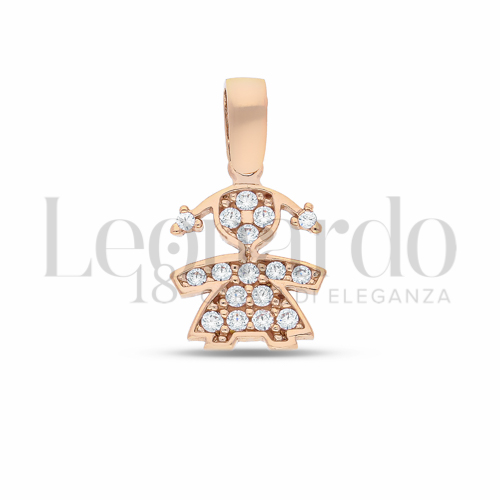 1° Misura con Pavé di zirconi bianchi in Oro Rosa da 1,1gr.