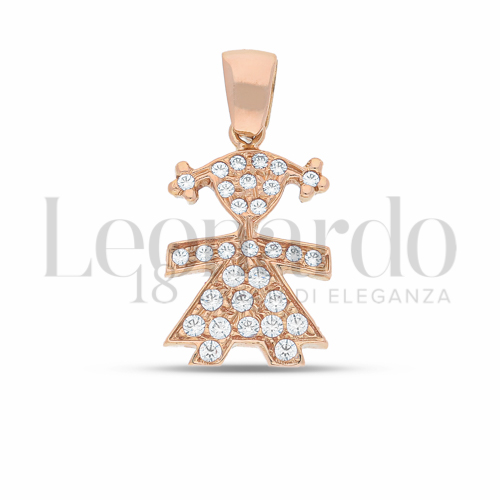 2° Misura con Pavé di zirconi bianchi in Oro Rosa da 1,6gr.