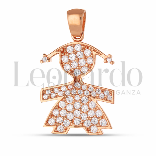 3° Misura con Pavé di zirconi bianchi in Oro Rosa da 3gr.