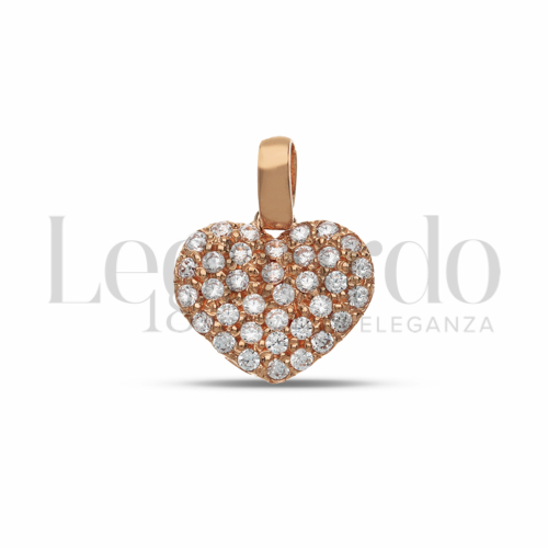 1° Misura con Pavé di zirconi bianchi in Oro Rosa da 1gr.