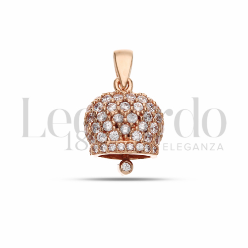 2° Misura con Pavé di zirconi bianchi in Oro Rosa da 2,6gr.