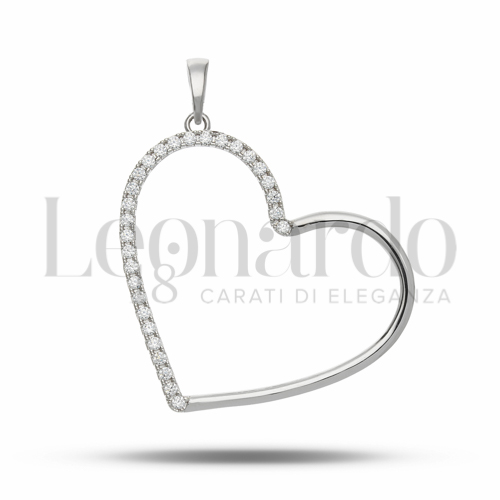 2° Misura con Mezzo Pavé di zirconi bianchi in Oro Bianco da 2gr.