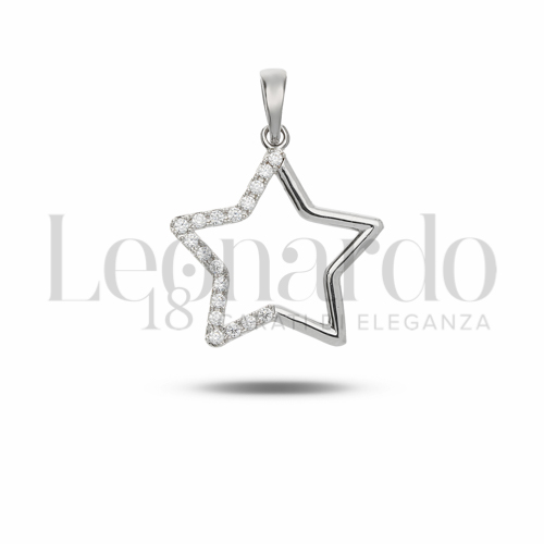 1° Misura con Mezzo Pavé di zirconi bianchi in Oro Bianco da 1,4gr.